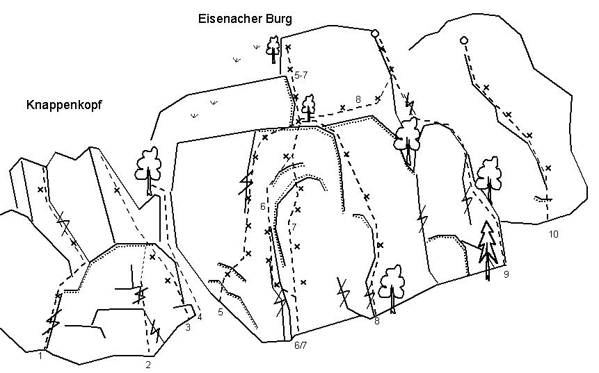 Topo vom Massiv Eisenacher Burg